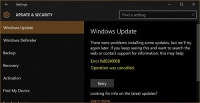 Fix Windows Update Error 0x8024000B On Windows 11/10