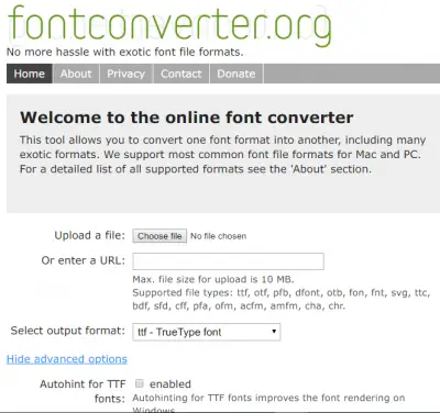 Free Online Font Converter websites