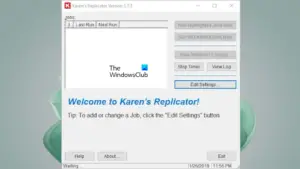 Create a Windows File Backup job with Karen's Replicator