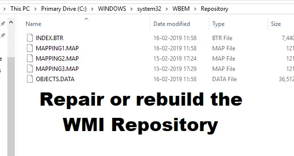 Réparer Ou Reconstruire Le Référentiel Wmi