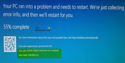 System thread exception not handled windows 7 что делать