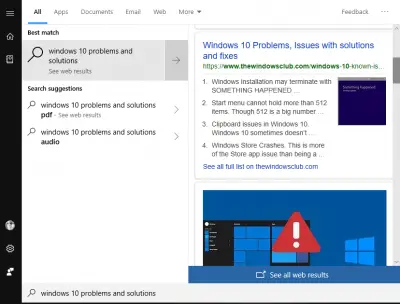 How Bing Search helps with answering Windows 11/10 queries directly