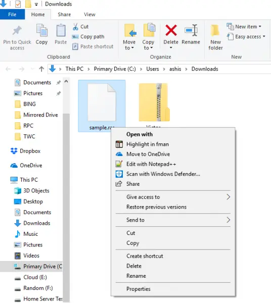 open rar files windows 10