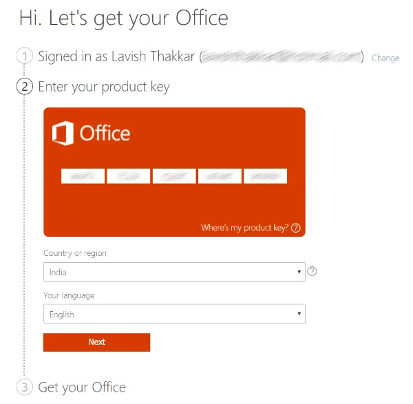microsoft office activation key for existing accounts