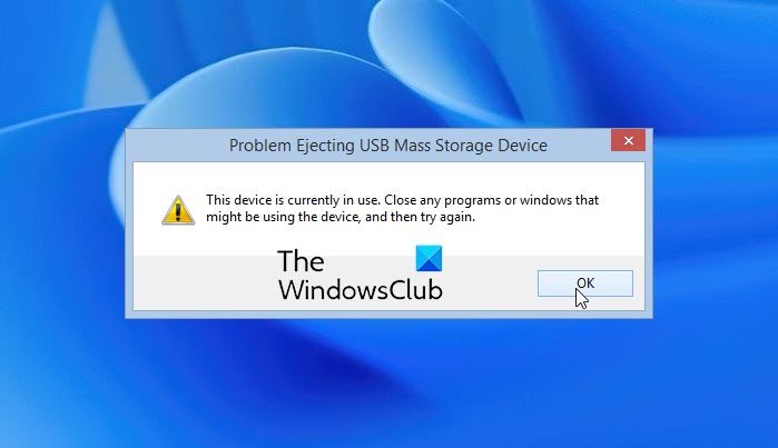 Problem ejecting USB Mass Storage Device, This device is currently