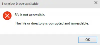 If you lot connect your USB or external device together with you lot have an fault message  The file or directory is corrupted together with unreadable fault on Windows
