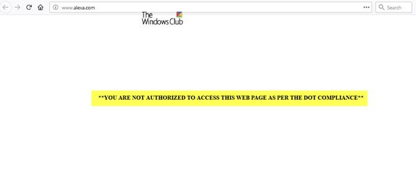YOU ARE NOT AUTHORIZED TO ACCESS THIS WEB PAGE AS PER THE DOT COMPLIANCE