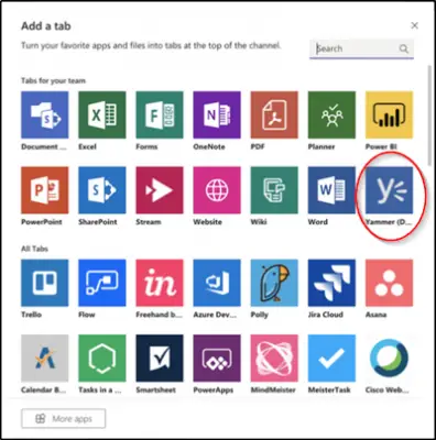 How to add Yammer page to Microsoft Teams in Office 365