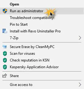 run as administrator not working