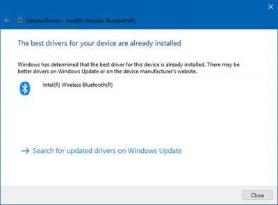 windows 10 update bluetooth driver