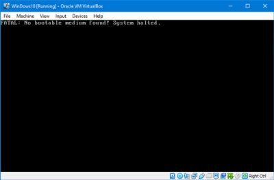 virtualbox no bootable medium found windows 98