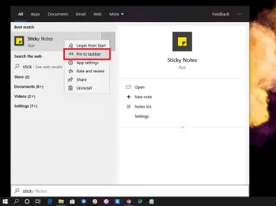 How to put Sticky Note or Notepad on Desktop in Windows 11/10