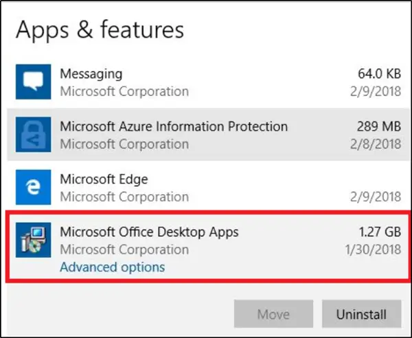 how to remove office 365 apps windows 10