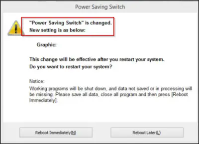  tin sometimes last a troublesome sense Power Saving Switch is changed effect on Windows 10