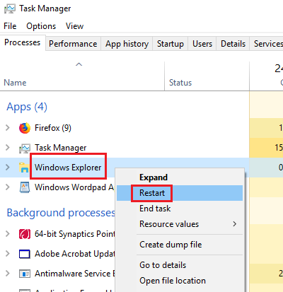 How to Restart the Windows Explorer.exe Process