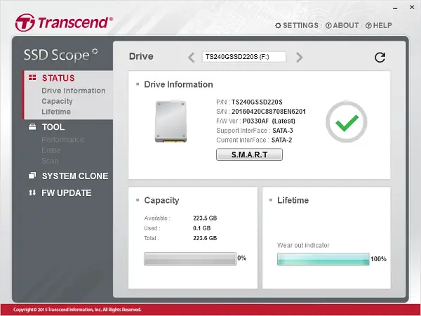 Maintain a healthy and efficient SSD with Transcend SSD Scope