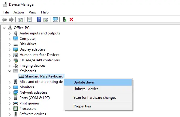 Update Keyboard Drivers