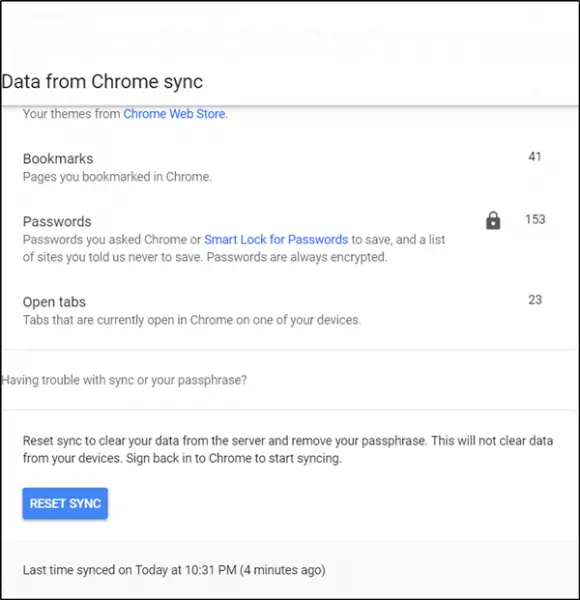 google chrome saved passwords not showing