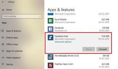 How To Uninstall Feedback Hub App In Windows 11/10