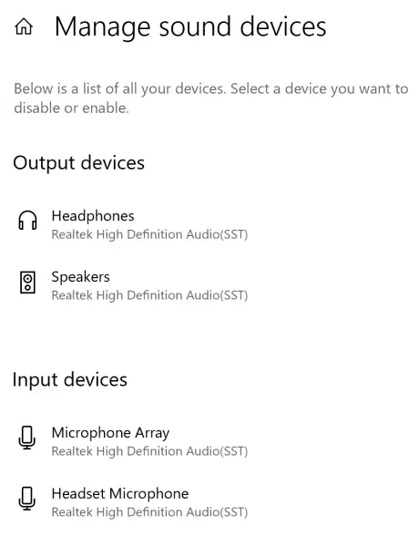 Headphones not working after installing an update