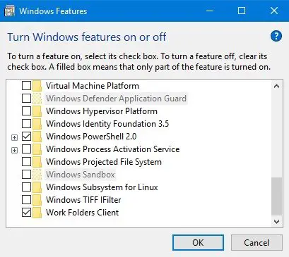 Windows 10 Sandbox Ausgegraut