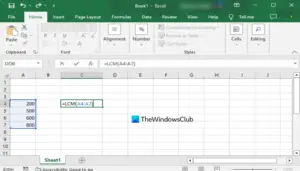 How to find LCM or GCD in Excel