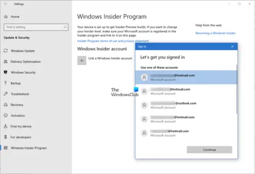 Sign up for Windows Insider Program; Get Windows Insider Builds