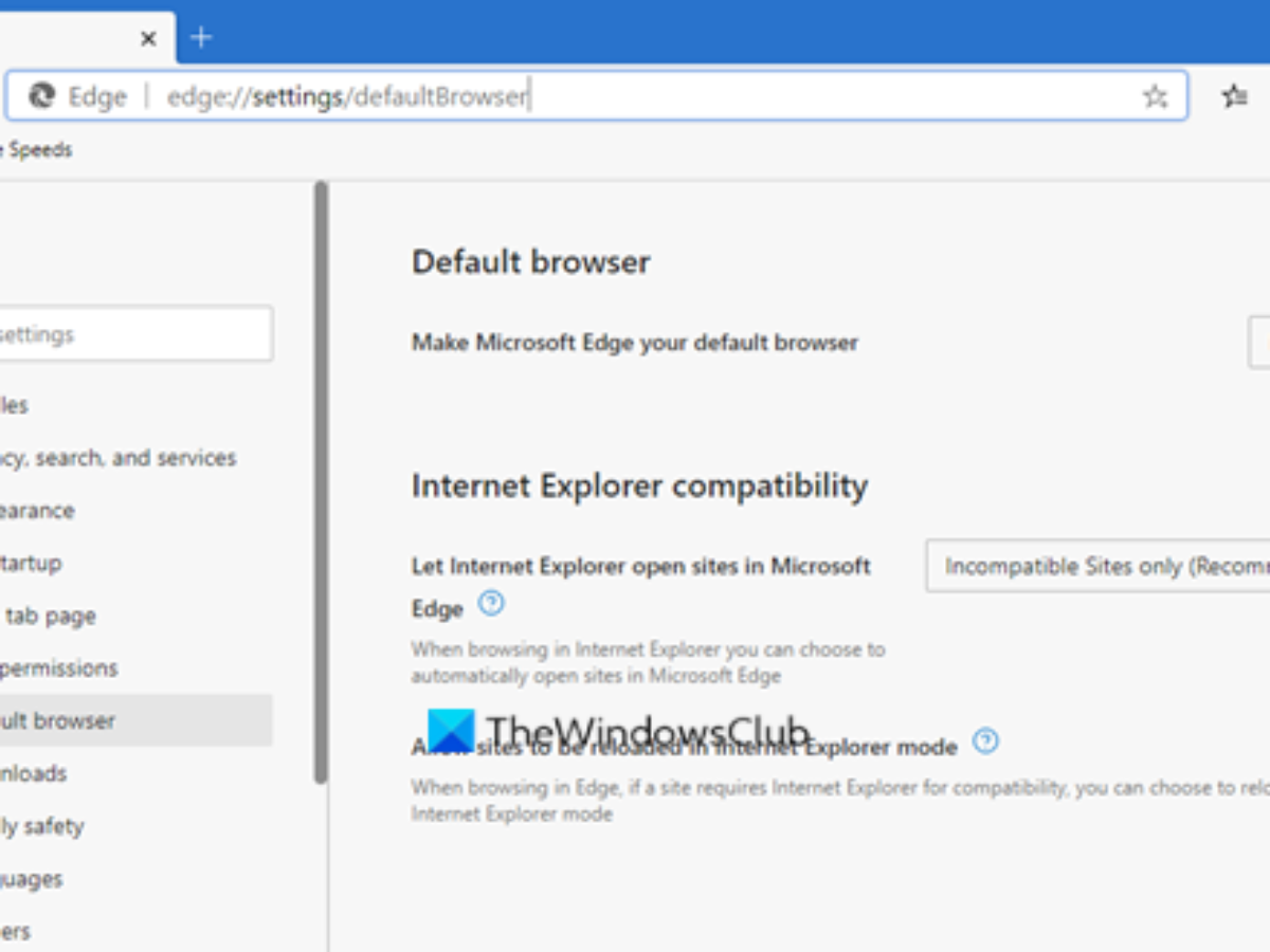 Edge As Default Browser