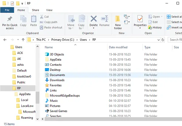  okna folderów Konta Użytkownika 10