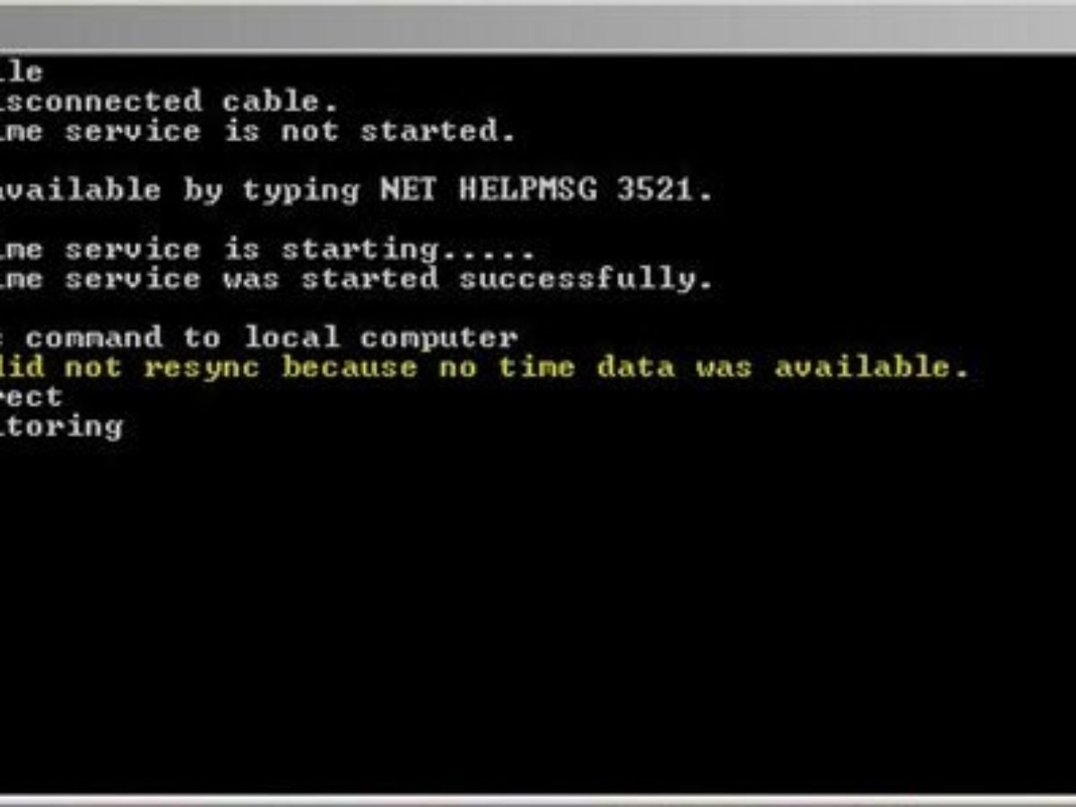 The Computer Did Not Resync Because No Time Data Was Available