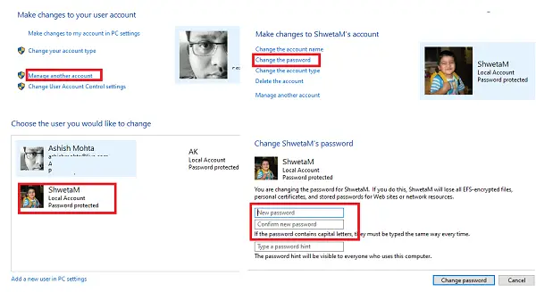 How to change another User's password in Windows 11/10