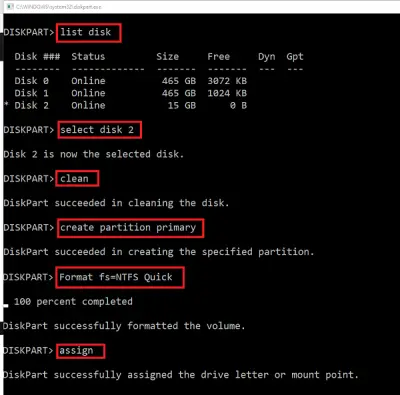 How to format USB Pen Drive using Command Prompt in Windows