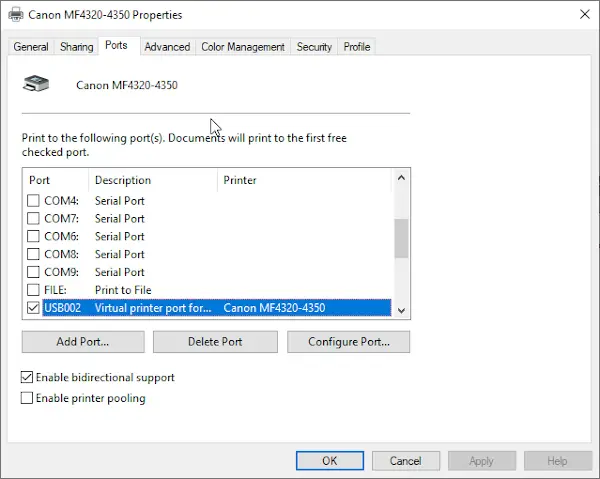 How change Printer Port in Windows 11/10 the easy way