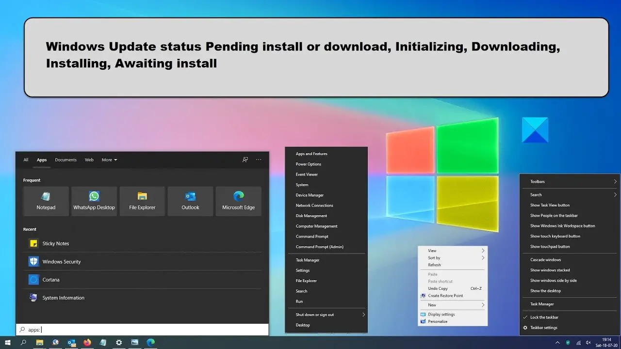 windows 10 update stuck on initializing updates