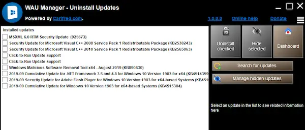 instaling WAU Manager (Windows Automatic Updates) 3.4.0