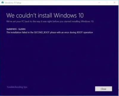 Fix error 0x800F081E - 0x20003 during Windows Upgrade