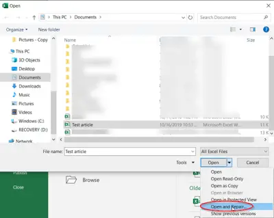 We found a problem with some content excel что делать