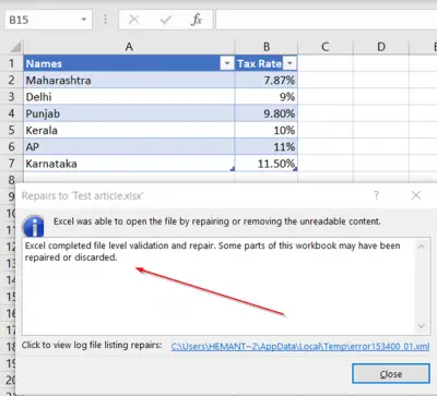 We found a problem with some content excel что делать