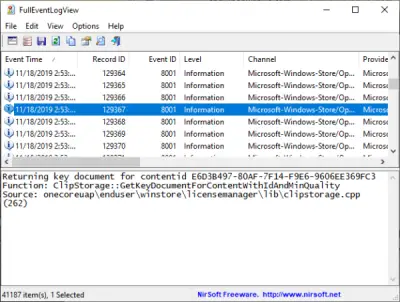 View Event Logs in Windows in detail with Full Event Log View