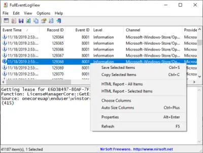 View Event Logs in Windows in detail with Full Event Log View