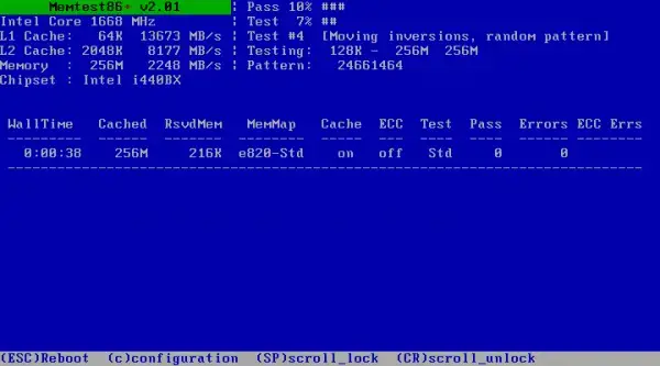 Check the RAM modules - Memtest Windows