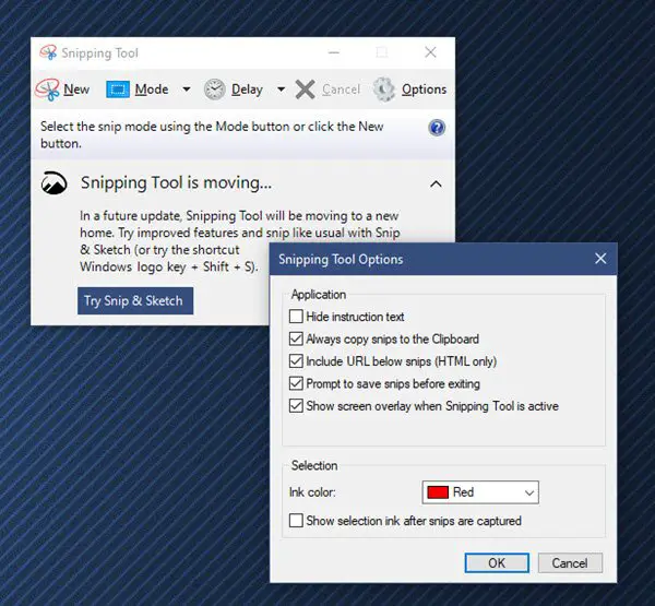 snipping tool with text box