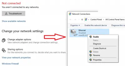 Как удалить ethernet windows 10