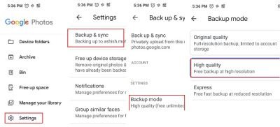 my google photos backup from different device
