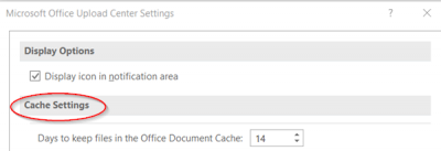 Where Are Office Document Cache Settings And How To Clear The Cache   Upload Center Cache Settings 400x137 