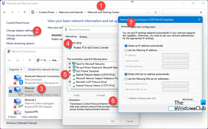 change dns settings