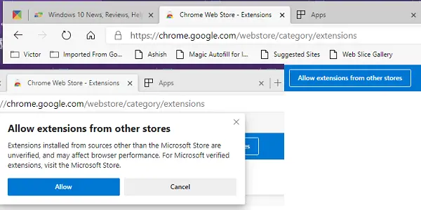 Chrome Extension in Microsoft Edge Chromium