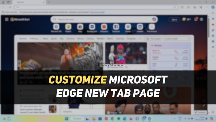 Customize Microsoft Edge New Tab Page