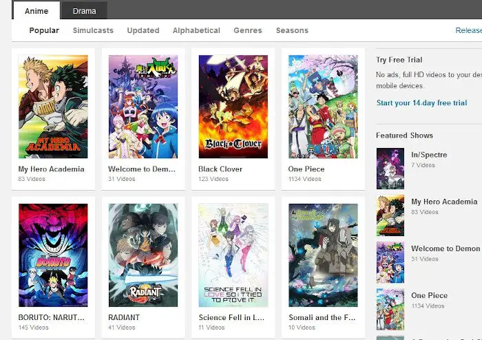 Beste Kostenlose Anime-Streaming-Websites