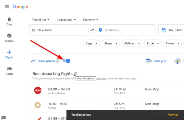 How to set up Google Flight alerts